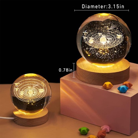 ISRO Galaxy Crystal Ball Light Lamp