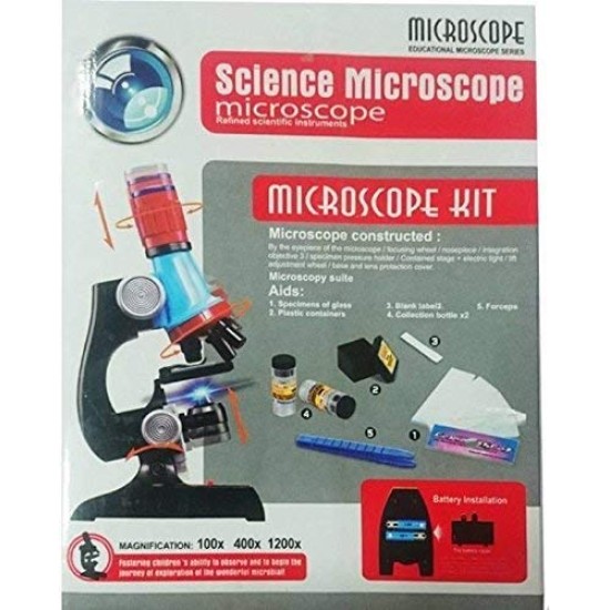 Real Working Science Microscope Refined Scientific Instruments with Light Lab Magnifier